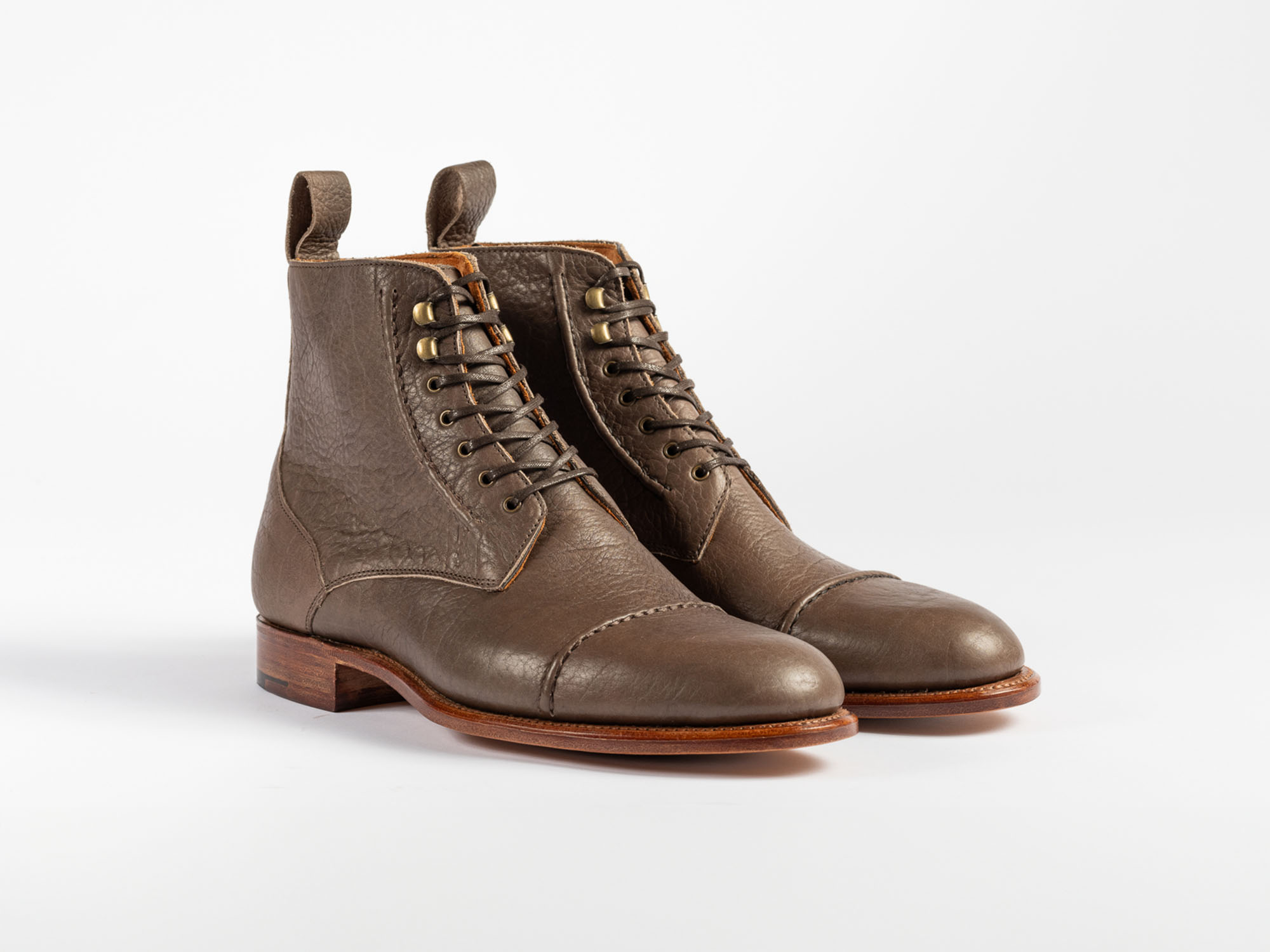 E.Woodford Barrack 'Stanley' WWII Boot in Grey Horween Veg Tan Bison