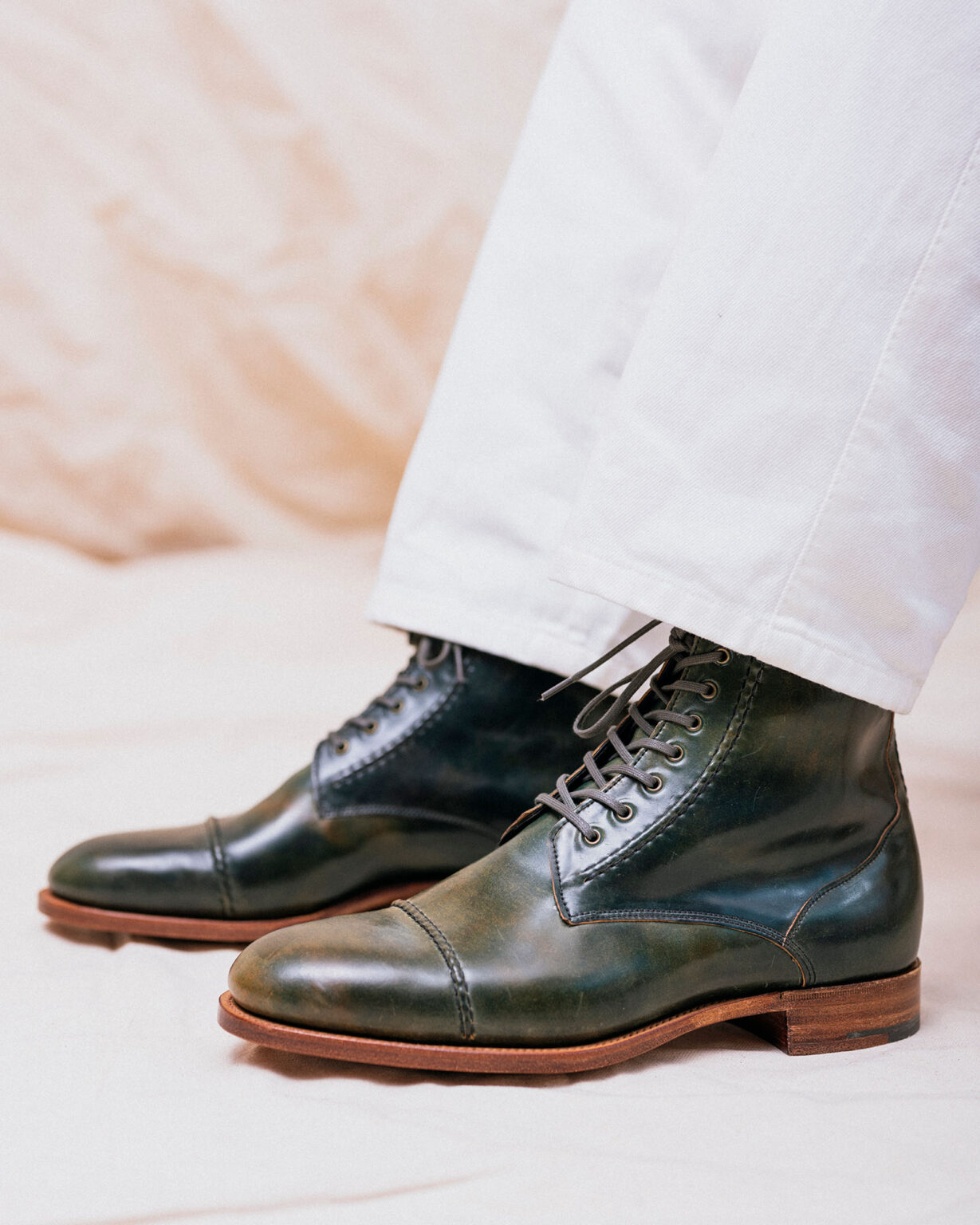 Barrack 'Stanley' WWII Boot in Black Marbled Horween Shell Cordovan