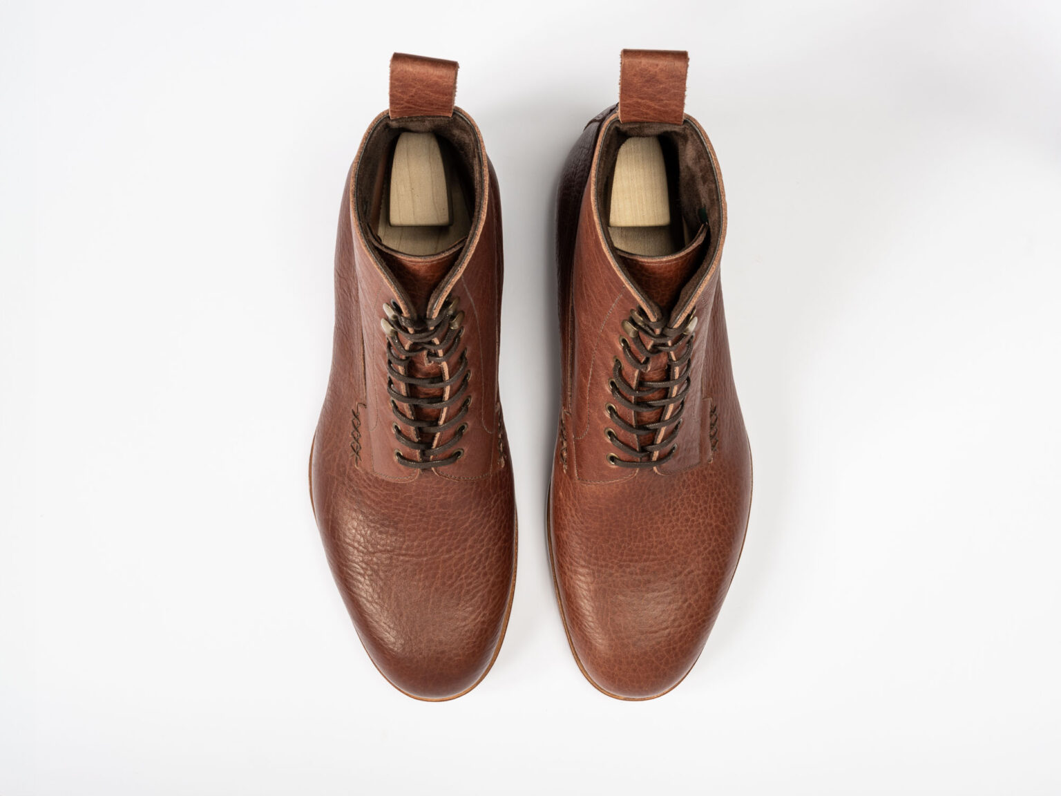 Aerial view of Daneville 'Komrade' WWI Boot in Brown Horween Veg Tanned Bison