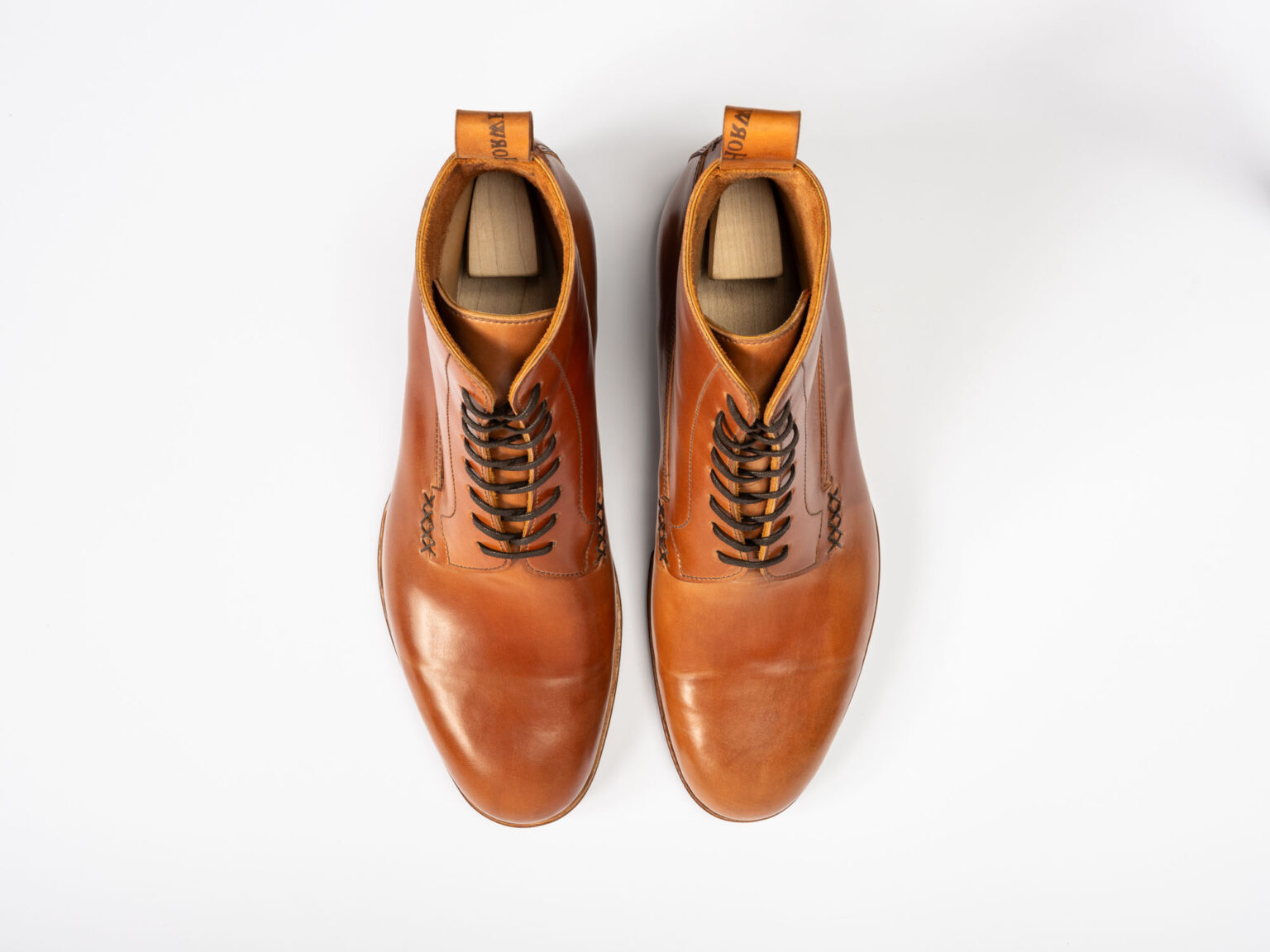 Aerial view of Daneville 'Komrade' WWI Boot in Bourbon Horween Shell Cordovan