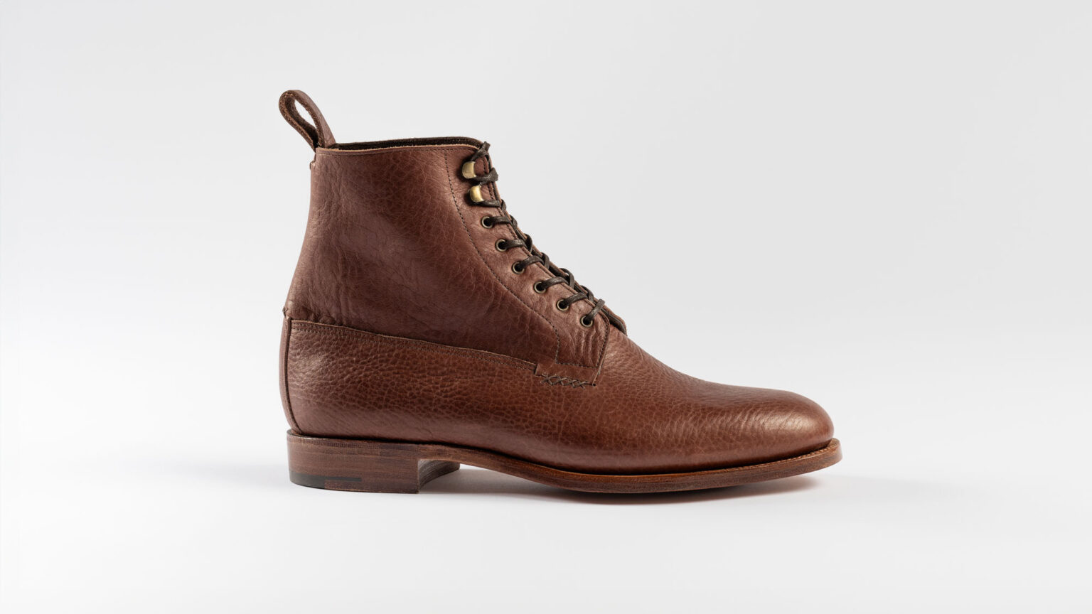 Side view of Daneville 'Komrade' WWI Boot in Brown Horween Veg Tanned Bison