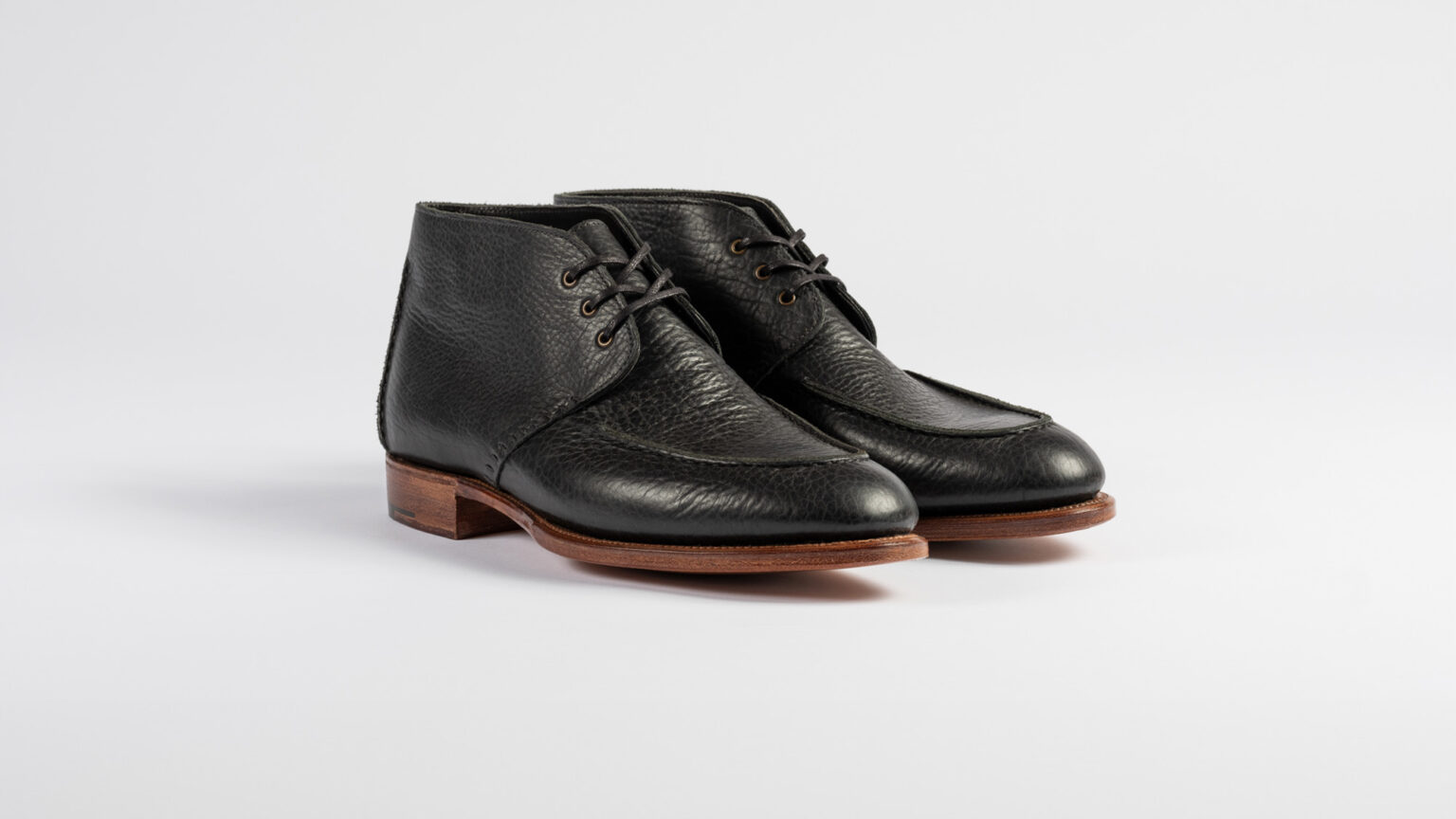 Edgware Ankle Boot in Black Horween Veg Tan Bison