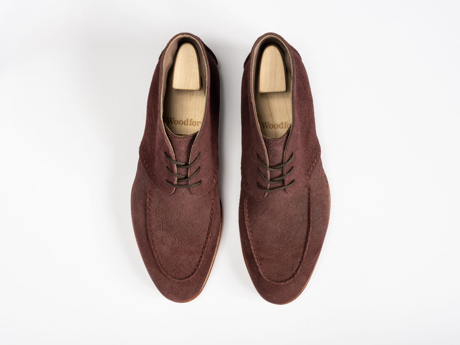 Aerial view of Edgware Ankle Boot in Dark Tobacco CF Stead Janus Calf with Ernest emboss