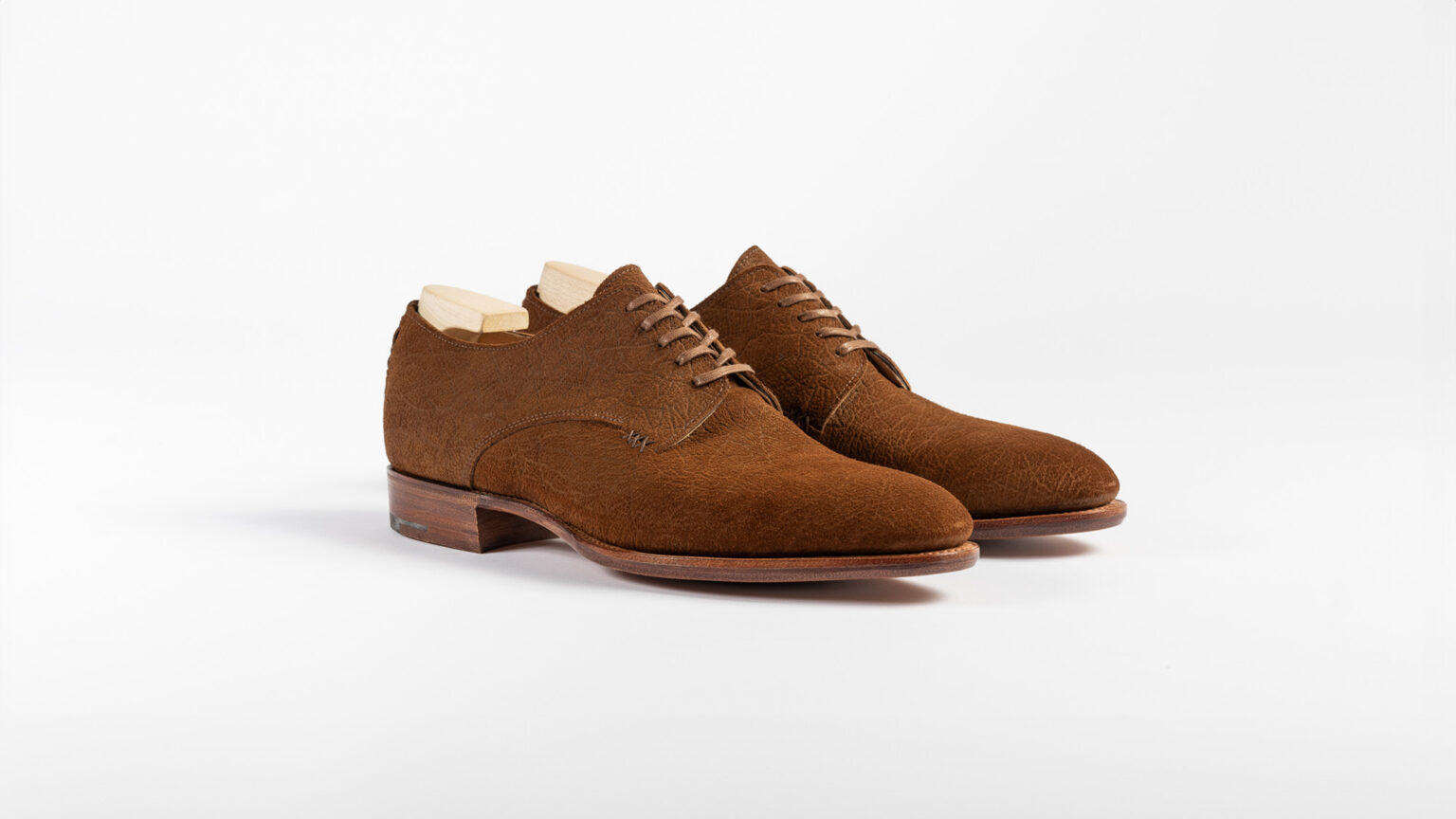 Kennington Five Eyelet Gibson in Dark Chestnut CF Stead Janus Calf without medallion