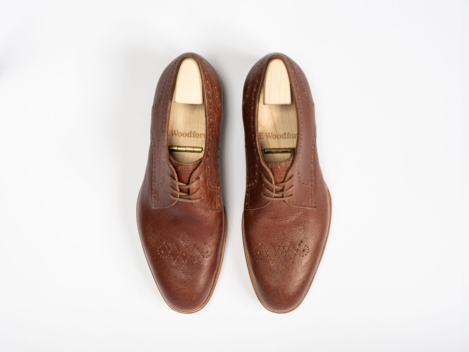 Aerial view of Newport Gibson in Brown Horween Veg Tanned Bison