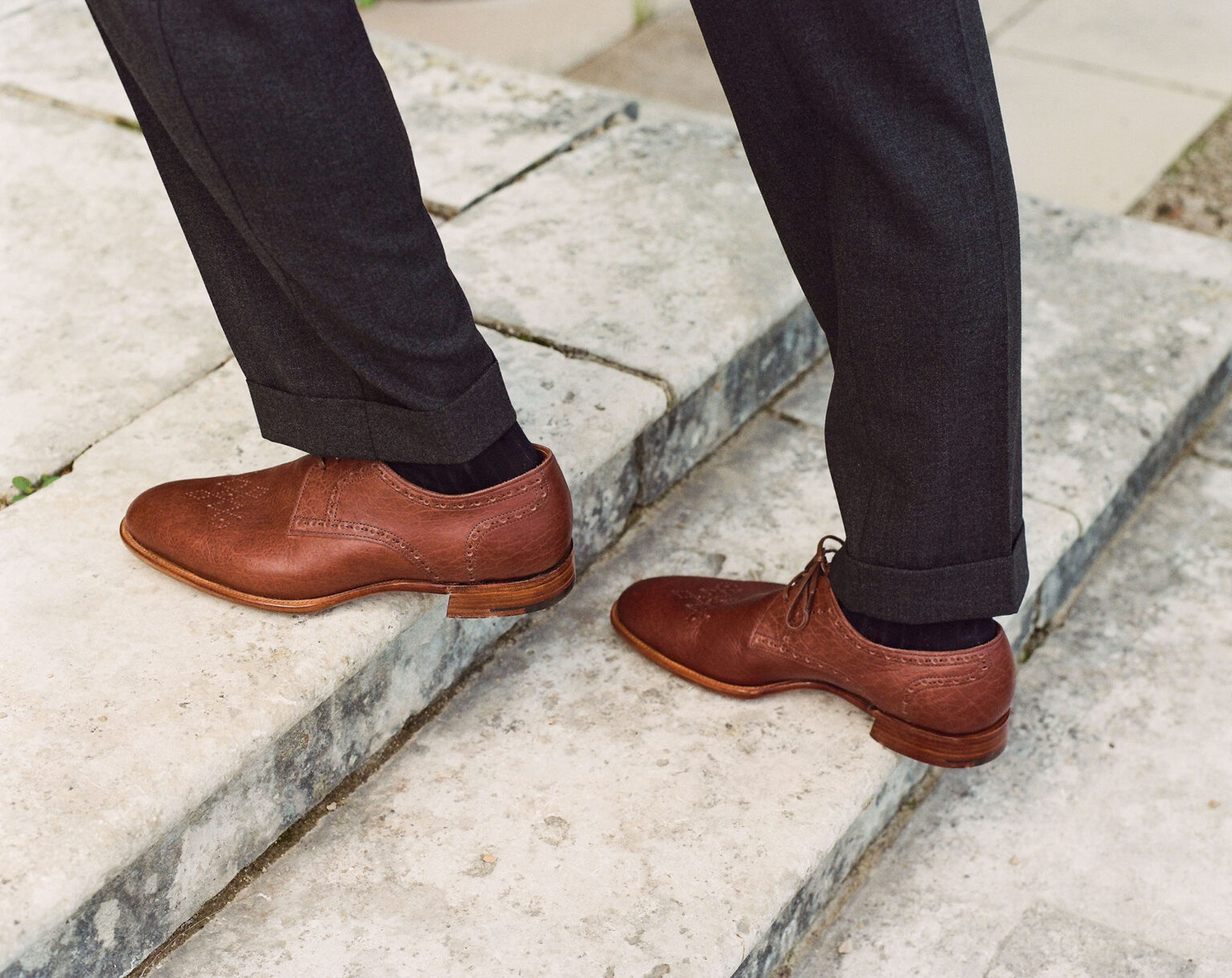 Newport Gibson in Brown Horween Veg Tanned Bison