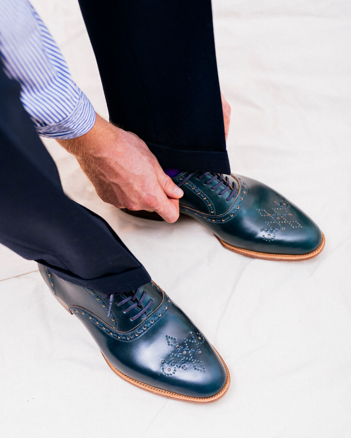 Redbourne Oxford in Navy Horween Shell Cordovan