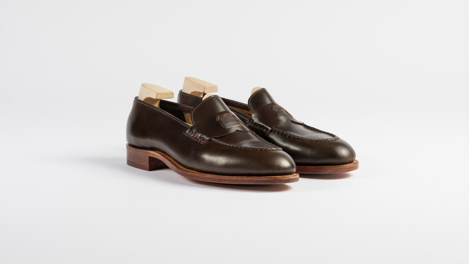 Watling Penny Loafer in Dark Cognac Horween Shell Cordovan