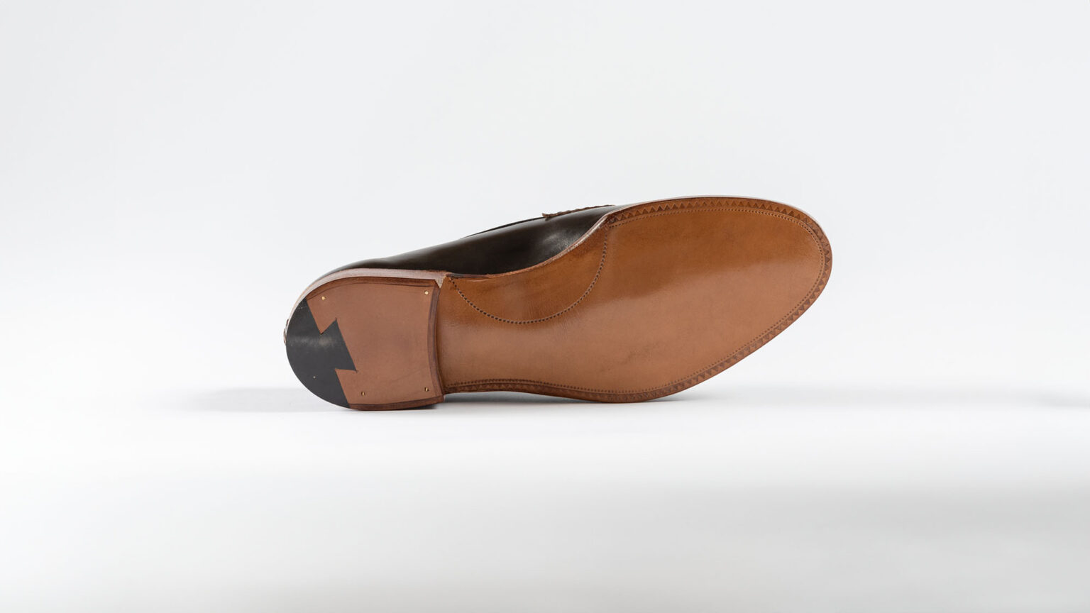 Sole of Watling Penny Loafer in Dark Cognac Horween Shell Cordovan