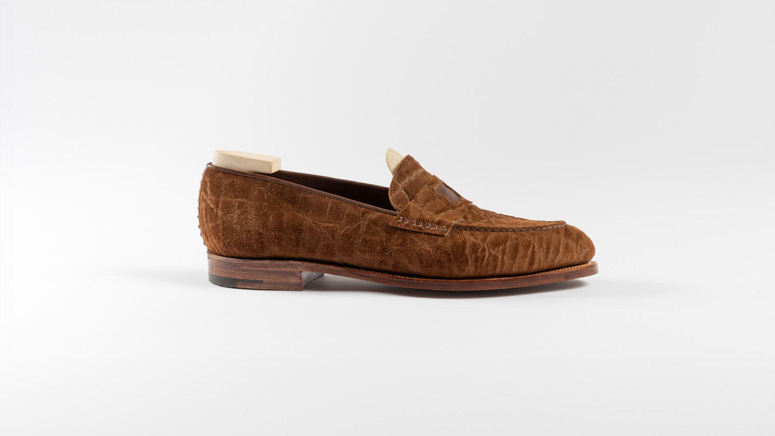 Side view of Watling Penny Loafer in Dark Chestnut CF Stead Janus Calf