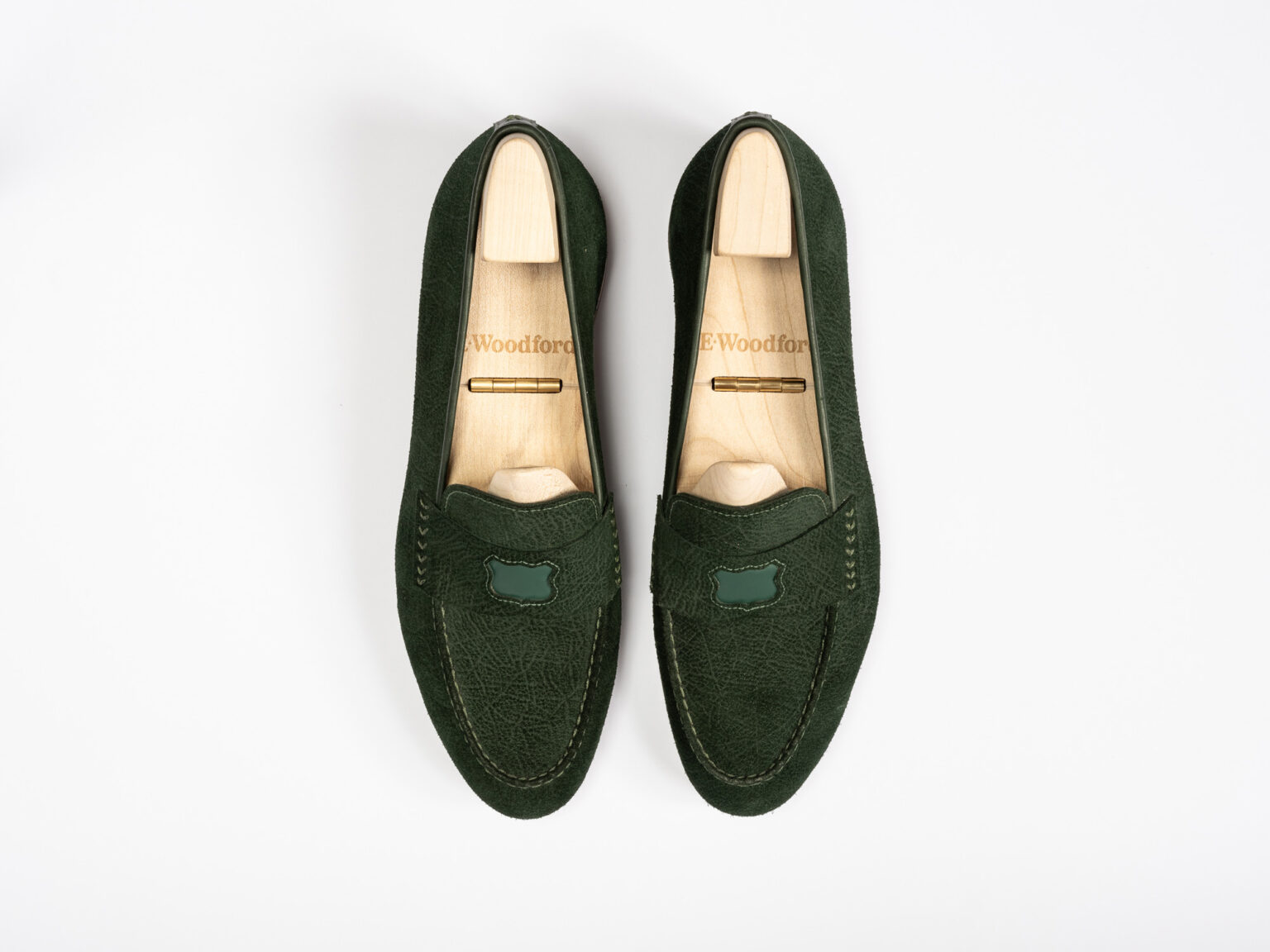 Aerial view of Watling Penny Loafer in Racing Green CF Stead Janus Calf