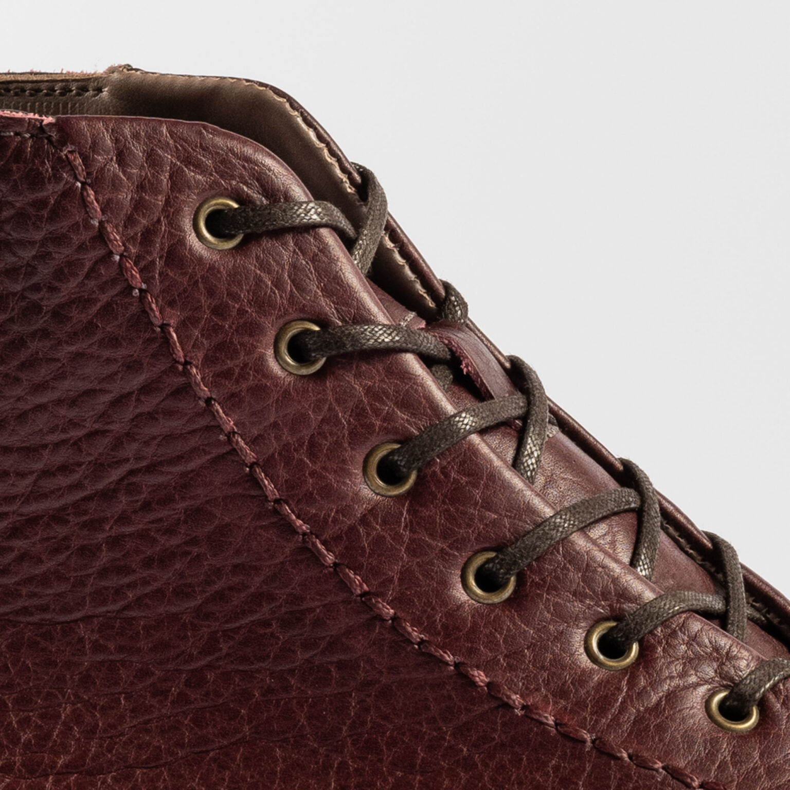 Side closeup of Woburn Monkey Boot in Nordic Red Horween Veg Tanned Bison