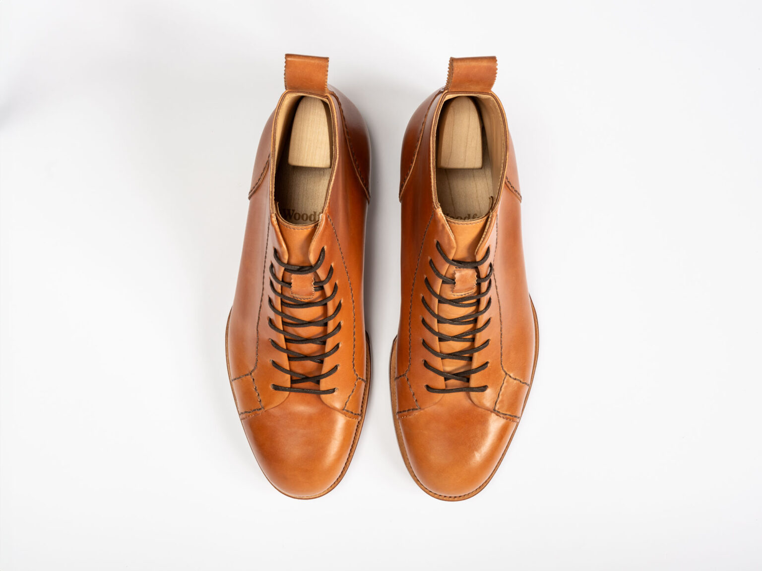 Aerial view of Woburn Monkey Boot in Armagnac Horween Shell Cordovan