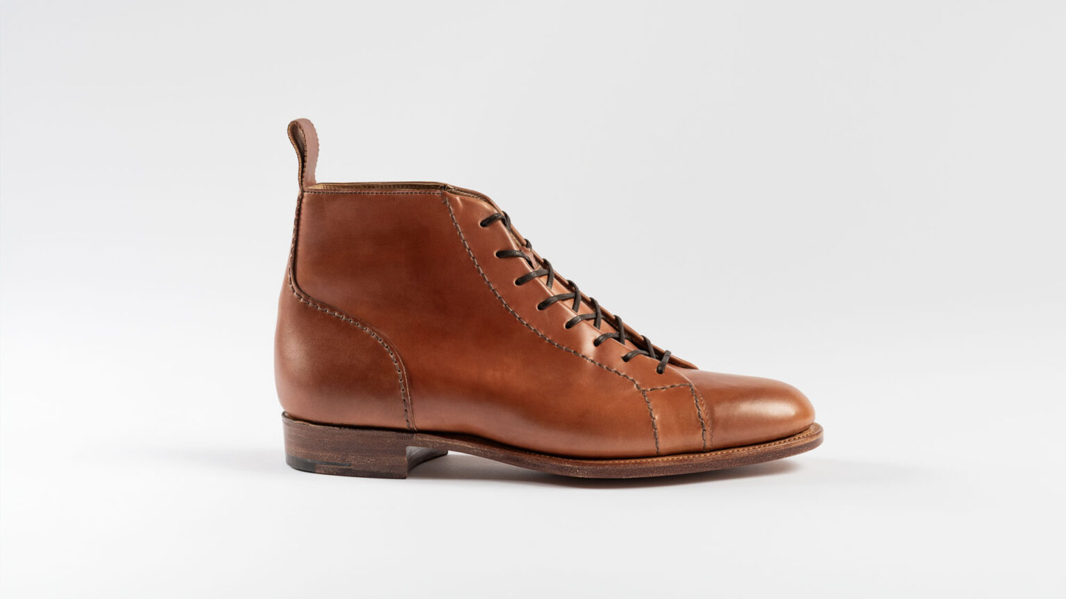 Side view of Woburn Monkey Boot in Armagnac Horween Shell Cordovan